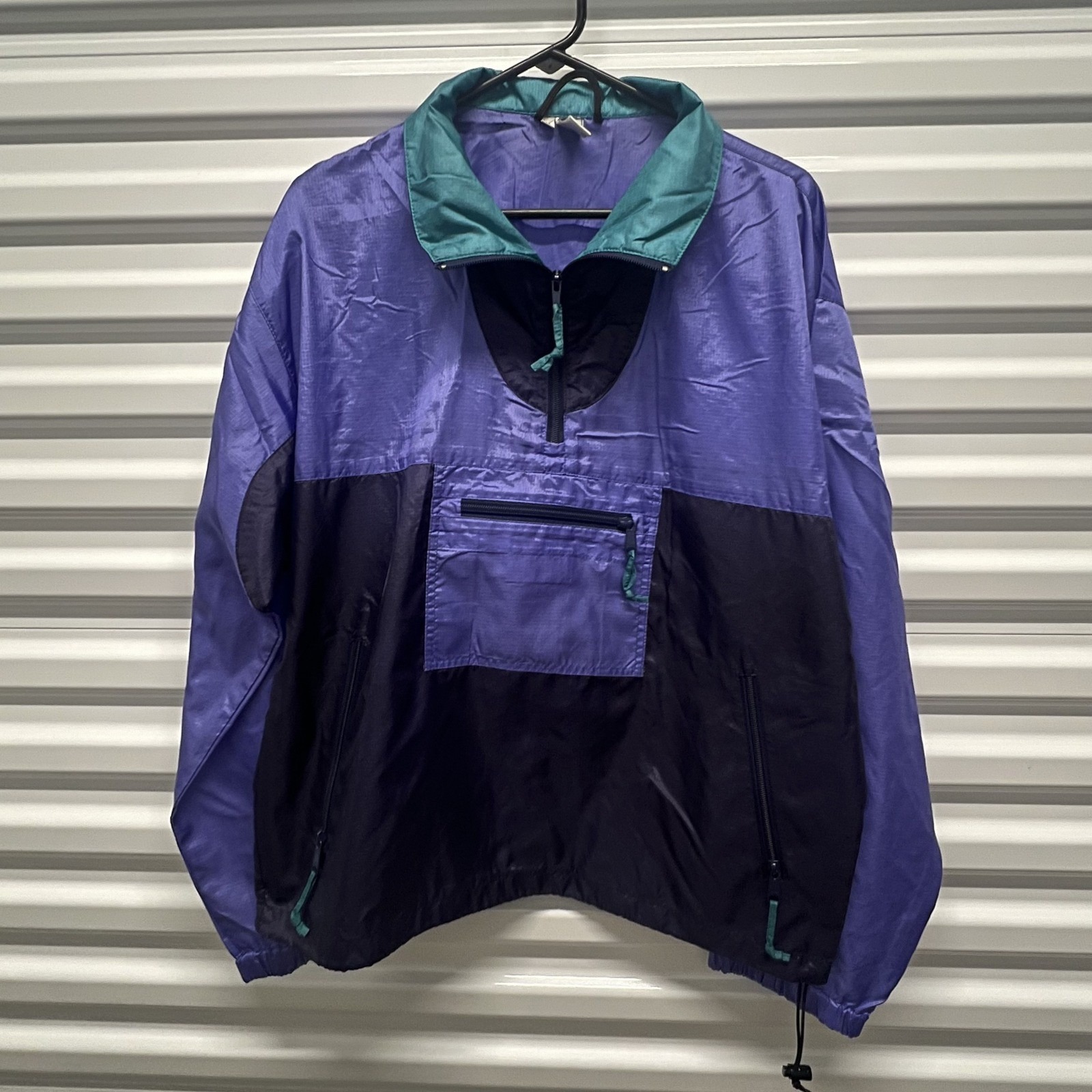 Sierra Designs Size M Vintage 90s Colorblock Anorak Windbreaker Purple Teal — photo 3