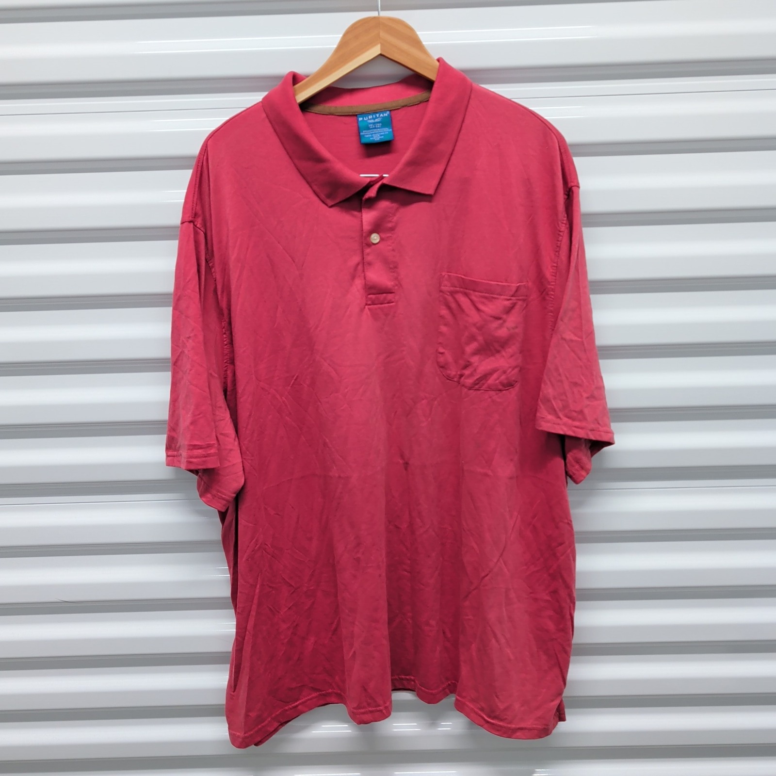 Puritan Polo Shirt Size 3XL Mens Red Short Sleeve Pocket Cotton Blend Jersey — photo 2