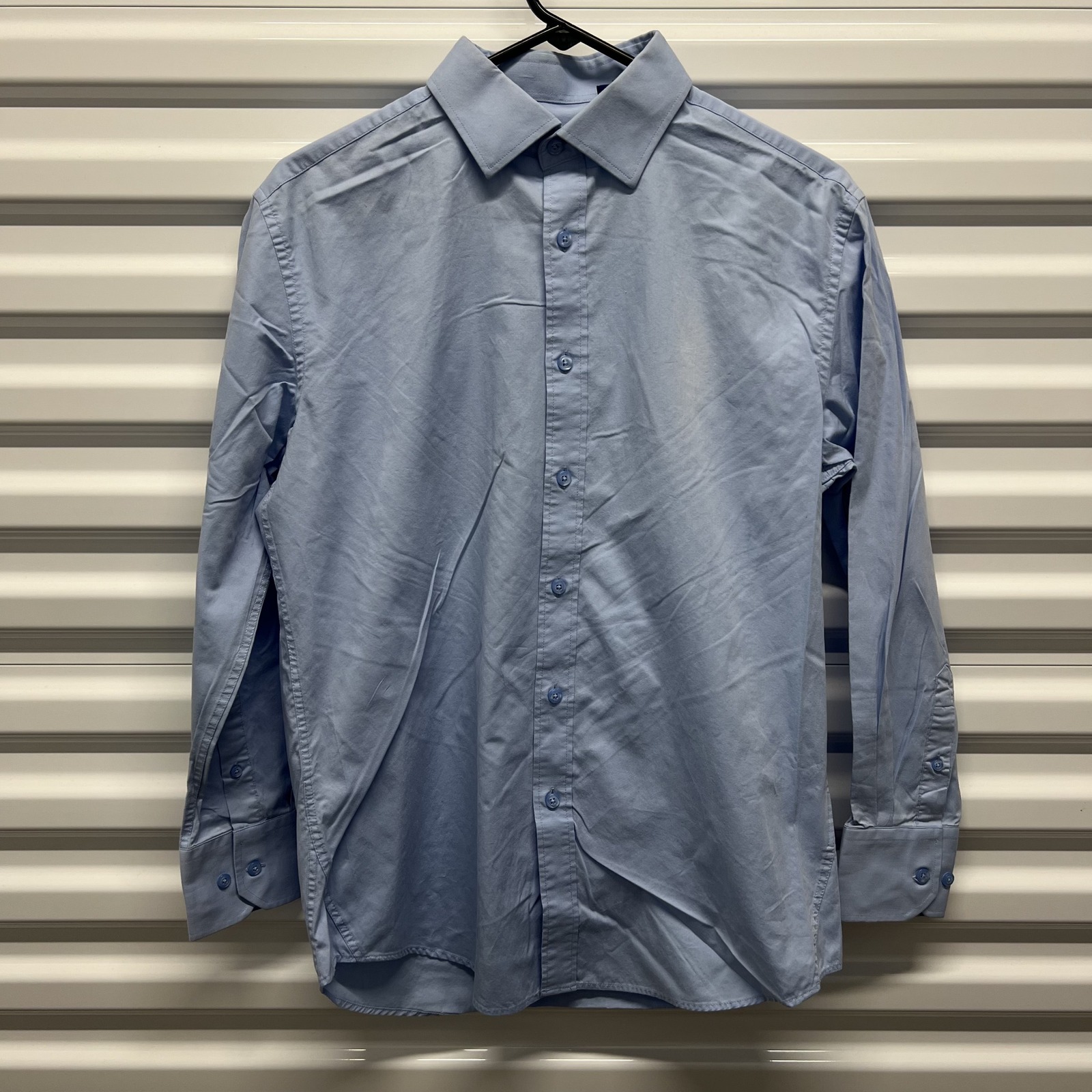Giorgio Fiorelli Dress Shirt 15.5 32/33 Mens Light Blue Wrinkle Resistant Solid — photo 2