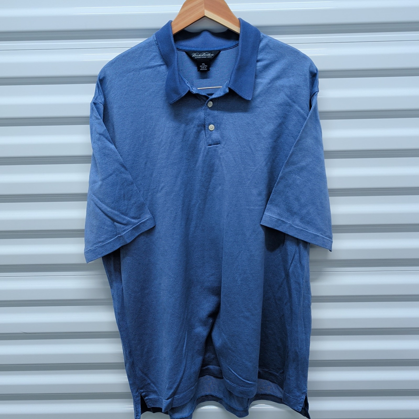 Brooks Brothers Polo Shirt Size XXL Men Blue Short Sleeve 100% Cotton Pique P-16 — photo 2